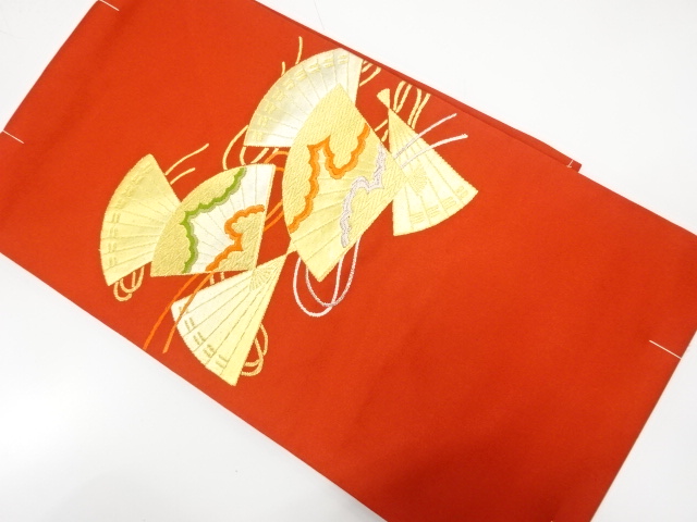 未使用品　桧扇模様織り出し　名古屋帯